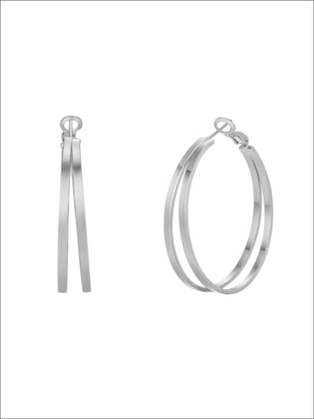 Large Double Hoop Earrings 14k Gold Plated 925 Sterling Silver Women Jewelry